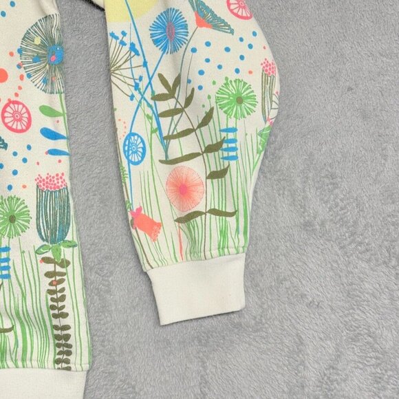 Blair Cream Floral Snap Front Jacket Women's L Spring Garden Print Lightweight - Picture 13 of 16